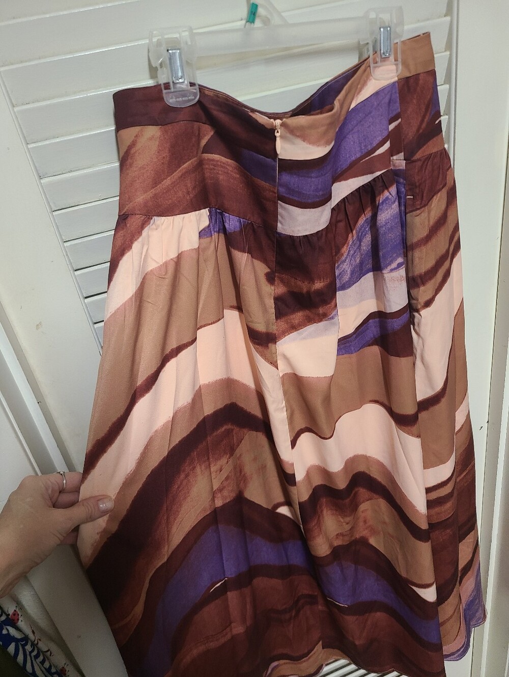 Banana Republic Multi Color Stripe Drop Waist Midi Skirt - Picture 3 of 6